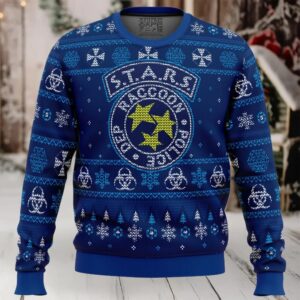STARS Racoon City Police Resident Evil Ugly Christmas Sweater