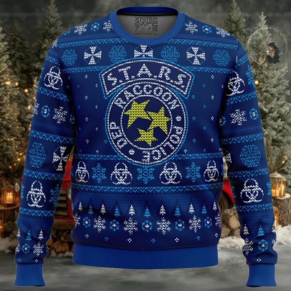 STARS Racoon City Police Resident Evil Ugly Christmas Sweater