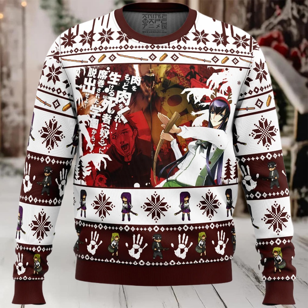 Saeko Busujima Highschool of the Dead Ugly Christmas Sweater Saeko Busujima Highschool of the Dead Ugly Christmas Sweater