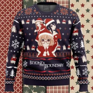 Santa Ai, Mirai, Mitsuki Beyond the Boundary Ugly Christmas Sweater