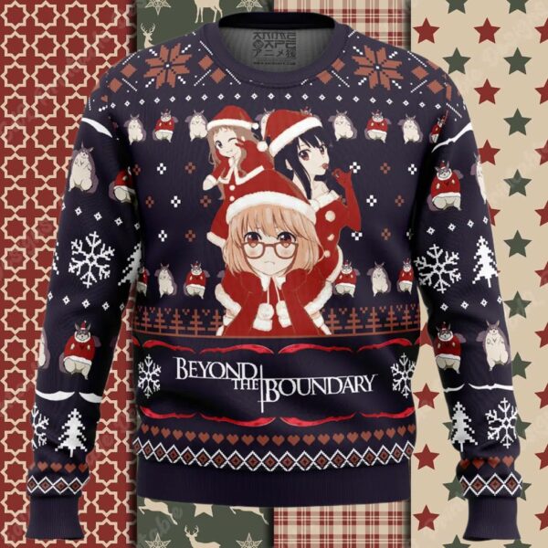 Santa Ai, Mirai, Mitsuki Beyond the Boundary Ugly Christmas Sweater
