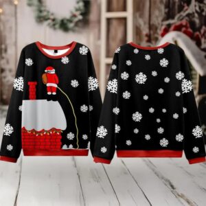 Santa Claus On The Roof Ugly Sweater 2025 Christmas