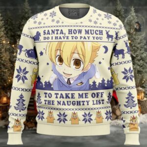 Santa, How Much Do I Have To Pay You Ouran High School Host Club Ugly Christmas Sweater