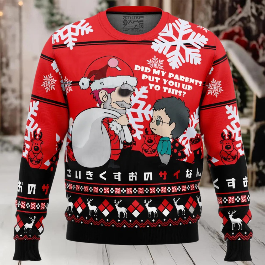 Santa Saiki The Desastrous Life of Saiki K. Ugly Christmas Sweater Santa Saiki The Desastrous Life of Saiki K. Ugly Christmas Sweater