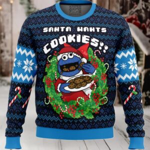 Santa’s Cookies Cookie Monster Ugly Christmas Sweater