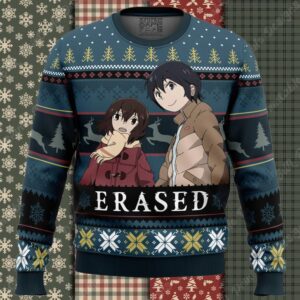 Satoru And Kayo Erased Ugly Christmas Sweater