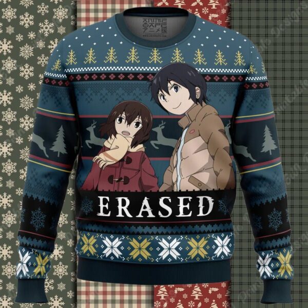 Satoru And Kayo Erased Ugly Christmas Sweater