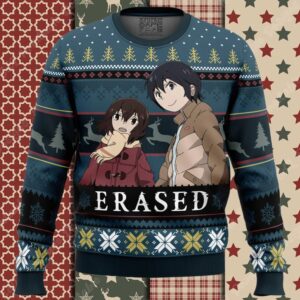 Satoru And Kayo Erased Ugly Christmas Sweater