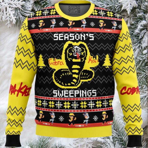Season’s Sweepings Cobra Kai Ugly Christmas Sweater