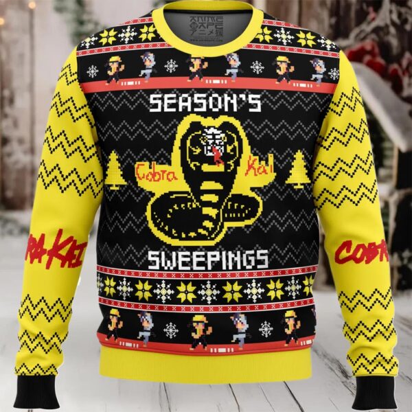 Season’s Sweepings Cobra Kai Ugly Christmas Sweater