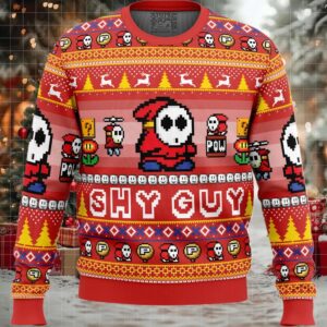Shy Guy Mario Bros Ugly Christmas Sweater