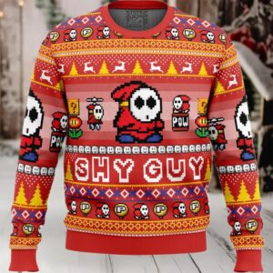 Shy Guy Mario Bros Ugly Christmas Sweater