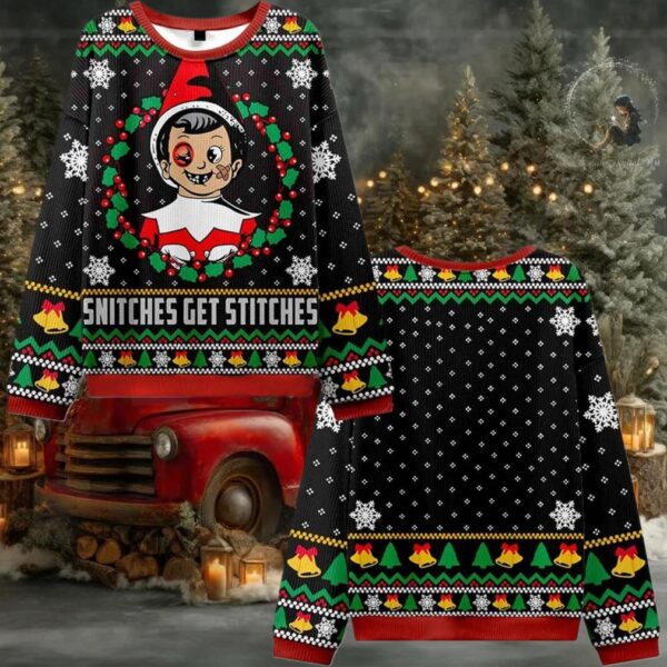 Snitches Get Stitches Vintage Ugly Sweater 2025 Christmas