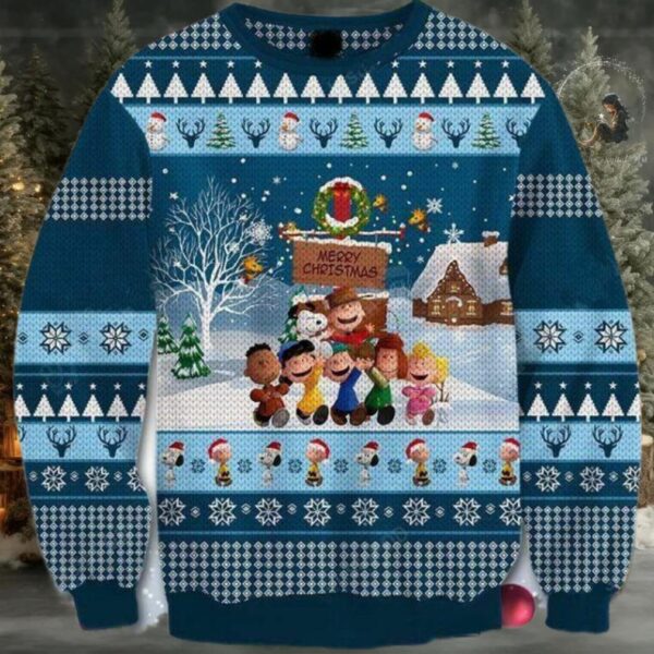 Snoopy Merry Christmas Ugly Sweater, Snoopy And Friends Christmas Sweater, Snoopy Peanuts Gift, Snoopy Peanuts Shirt Moderntees