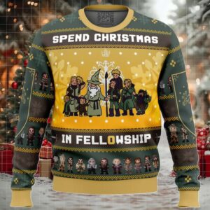 Spend Christmas in Fellowship The Lord of the Rings Ugly Christmas Sweater