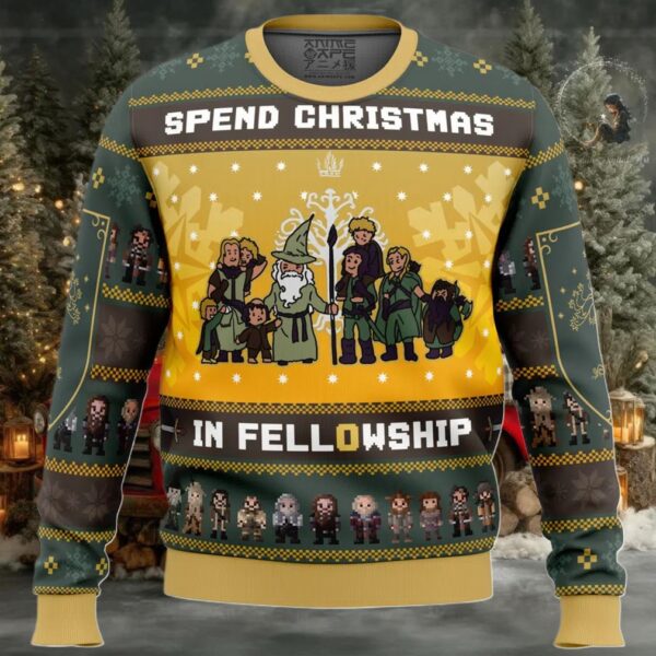 Spend Christmas in Fellowship The Lord of the Rings Ugly Christmas Sweater