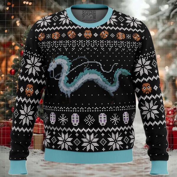 Studio Ghibli Haku Spirited Away Miyazaki Ugly Christmas Sweater