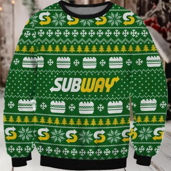Subway Christmas Ugly Sweater