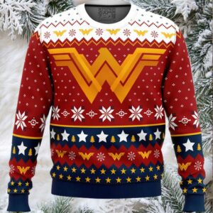 Super Heroes Wonder Woman Christmas Ugly Christmas Sweater