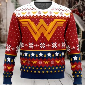 Super Heroes Wonder Woman Christmas Ugly Christmas Sweater