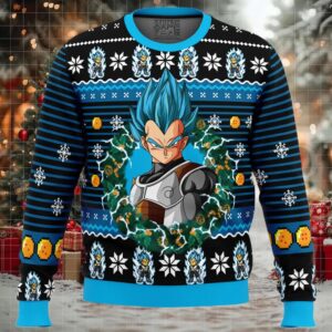 Super Saiyan Blue Vegeta Ugly Christmas Sweater