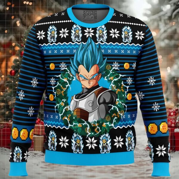 Super Saiyan Blue Vegeta Ugly Christmas Sweater