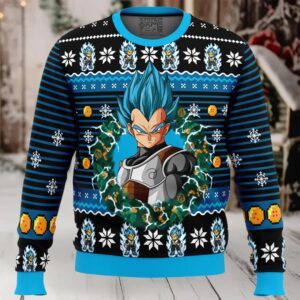 Super Saiyan Blue Vegeta Ugly Christmas Sweater