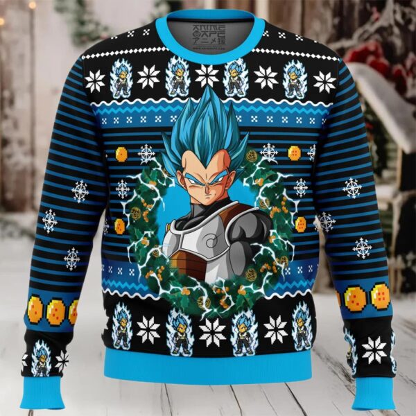 Super Saiyan Blue Vegeta Ugly Christmas Sweater