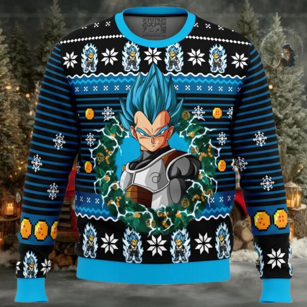 Super Saiyan Blue Vegeta Ugly Christmas Sweater