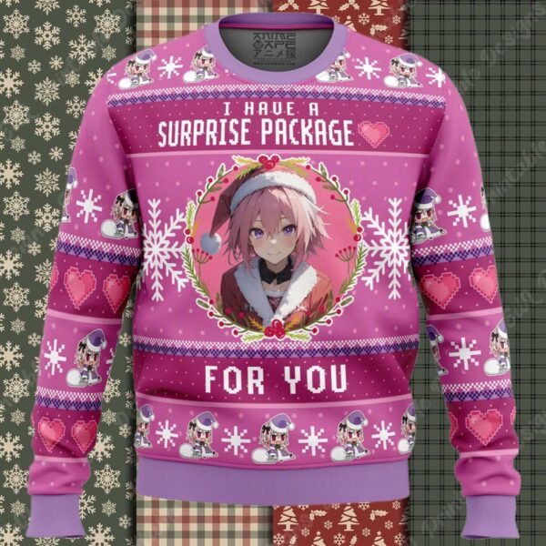 Surprise Package Astolfo Fate Apocrypha Ugly Christmas Sweater