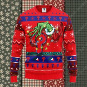 Team Phillies Christmas Ugly Sweater Baseball