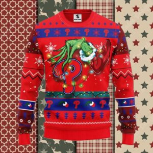Team Phillies Christmas Ugly Sweater Baseball