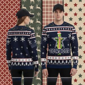 The Grinch Dallas Cowboys Blue Cool Christmas Ugly Sweater