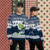 Detroit Lions Skull Flowers Blue Womens Christmas Ugly Sweater