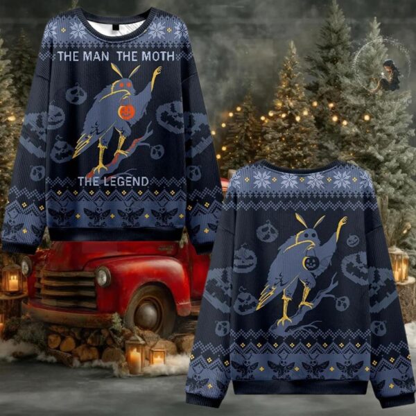 The Man The Moth The Legend Ugly Sweater 2025 Christmas