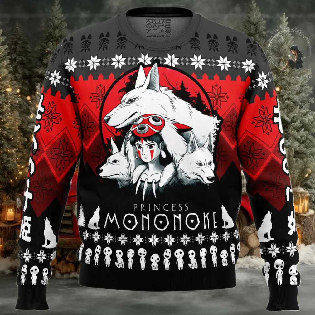 The Pack Princess Mononoke Ugly Christmas Sweater The Pack Princess Mononoke Ugly Christmas Sweater