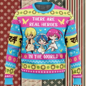 There Are Real Heroes Magi The Labyrinth of Magic Ugly Christmas Sweater
