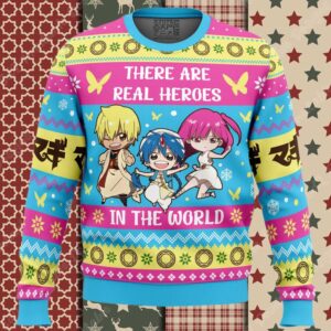 There Are Real Heroes Magi The Labyrinth of Magic Ugly Christmas Sweater