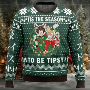 Tis The Season To Be Tipsy Bungo Stray Dogs Ugly Christmas Sweater