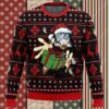 Pug In Reindeer Costume Phillies Christmas Sweater Red