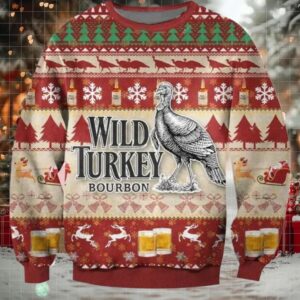 Wild Turkey Christmas Ugly Sweater
