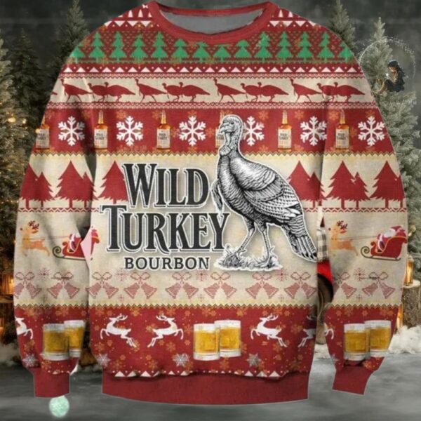 Wild Turkey Christmas Ugly Sweater