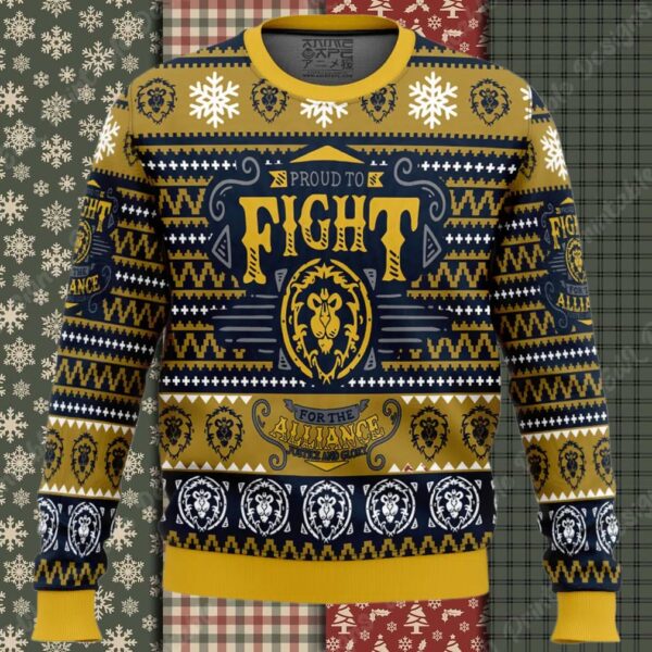 World Of Warcraft Fight for Alliance Ugly Christmas Sweater