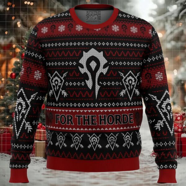 World Of Warcraft For The Horde Ugly Christmas Sweater