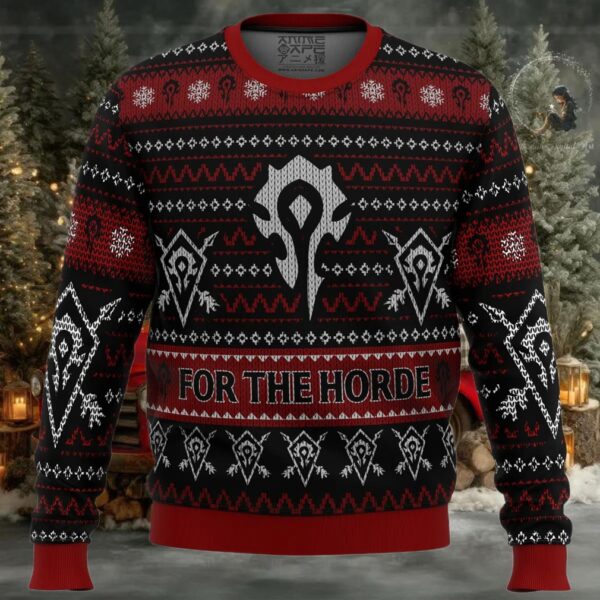 World Of Warcraft For The Horde Ugly Christmas Sweater