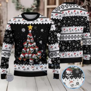 2025 Skull Pine Tree Ugly Christmas Sweater