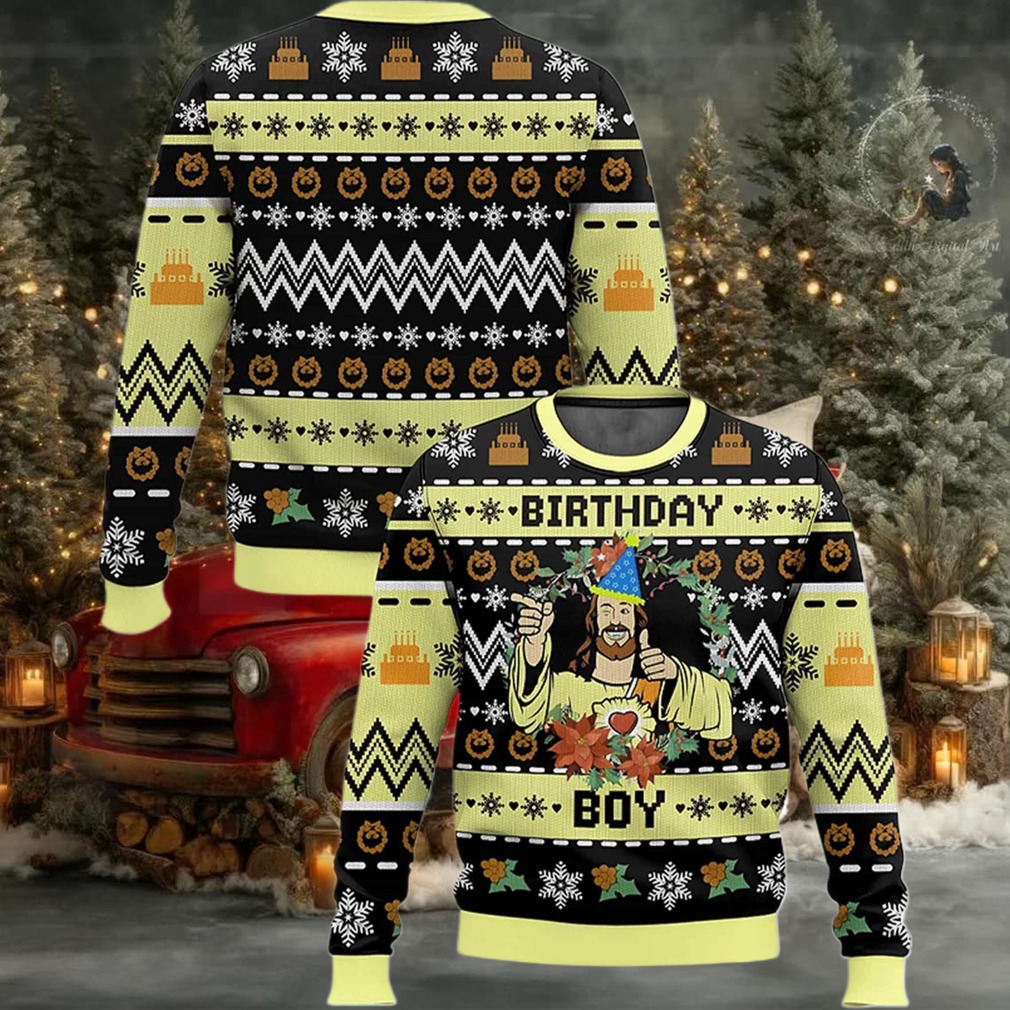 2025 Jesus Birthday Boy Ugly Christmas Sweater