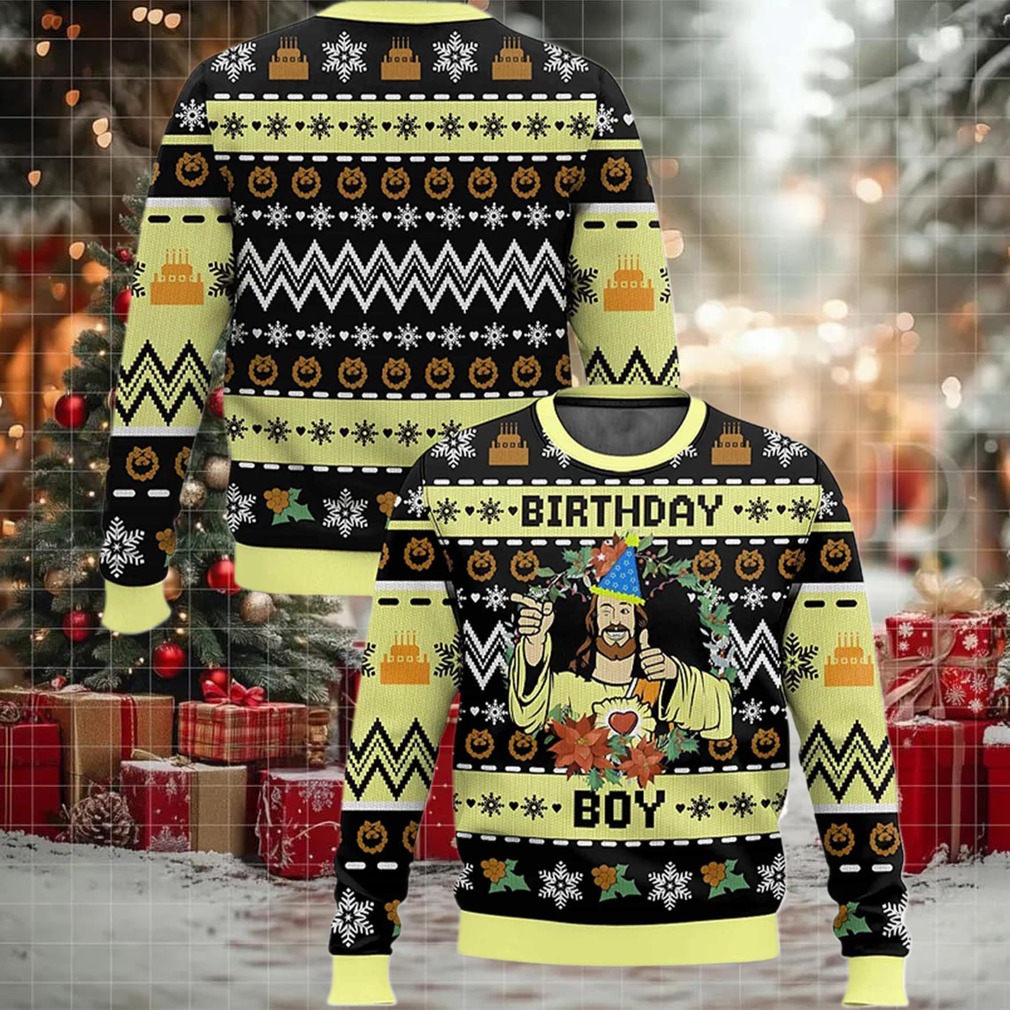 2025 Jesus Birthday Boy Ugly Christmas Sweater