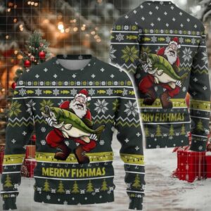 2025 Merry Fishmas Ugly Christmas Sweater 2025 Merry Fishmas Ugly Christmas Sweater