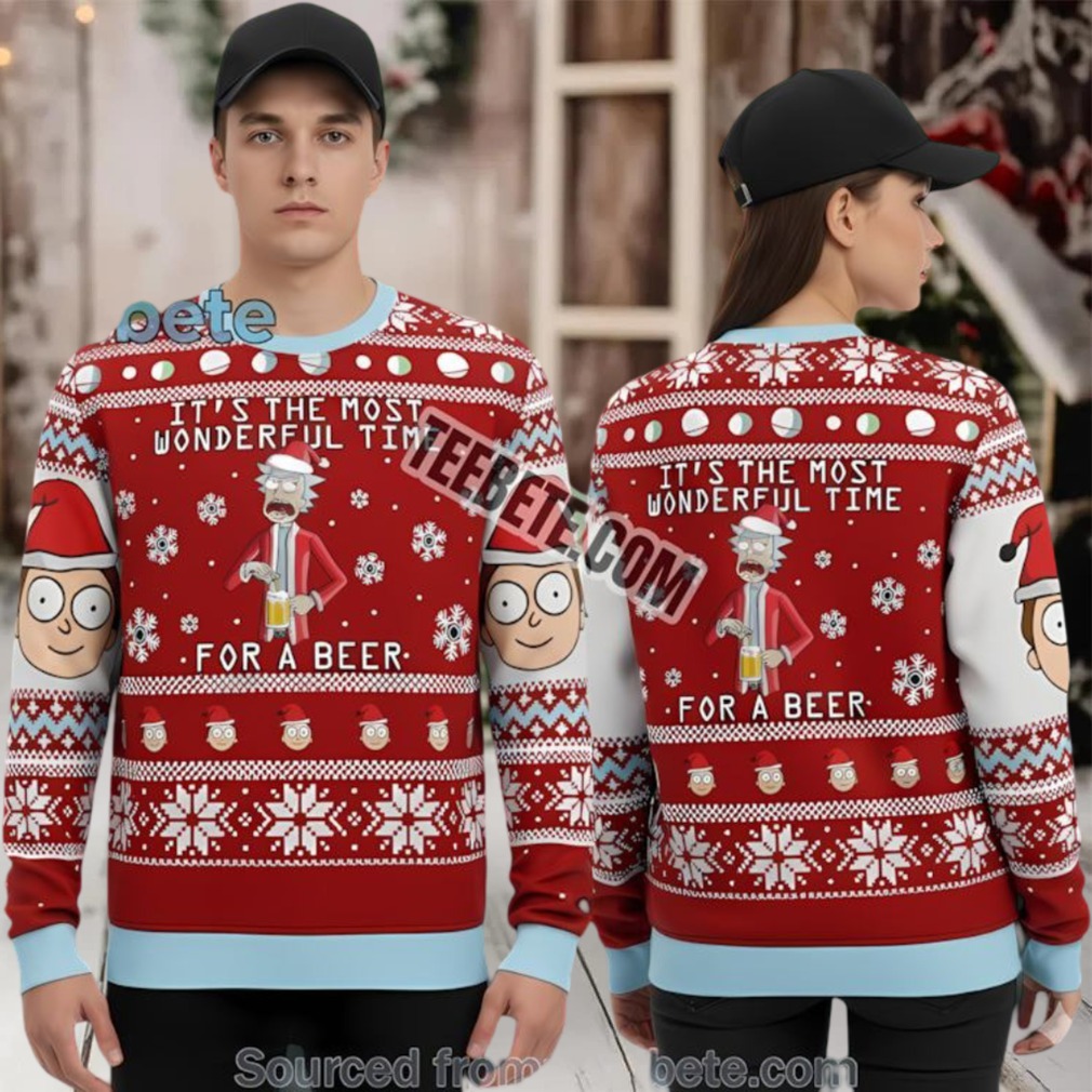 Rick And Morty Red Ugly Sweater Most Wonderful Time For A Beer Rick And Morty Red Ugly Sweater Most Wonderful Time For A Beer